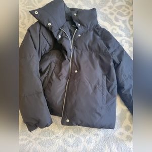 Express womans black puffer coat with warm soft inside. Size s.